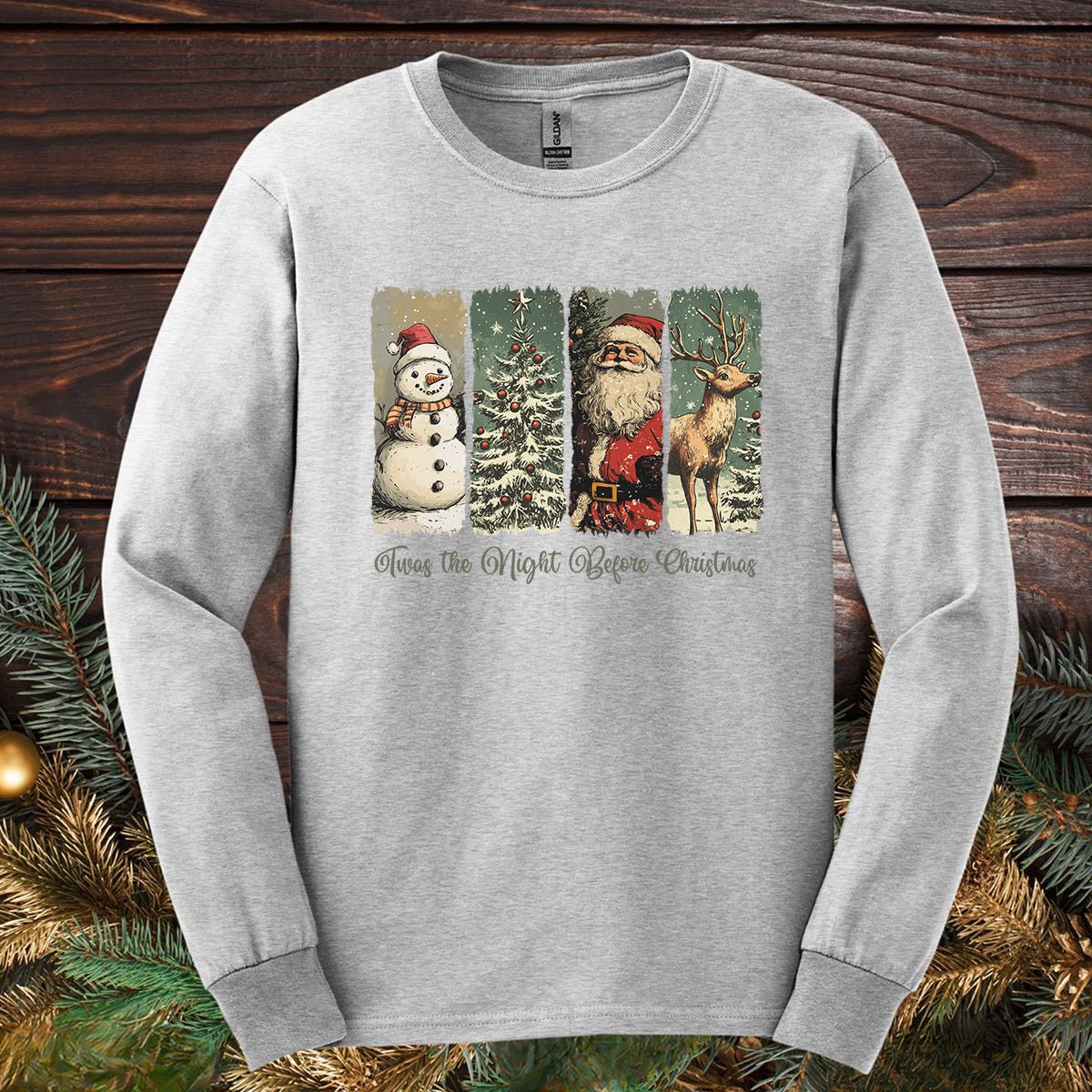 Vintage 'Twas the Night Before Christmas Long Sleeve Tee