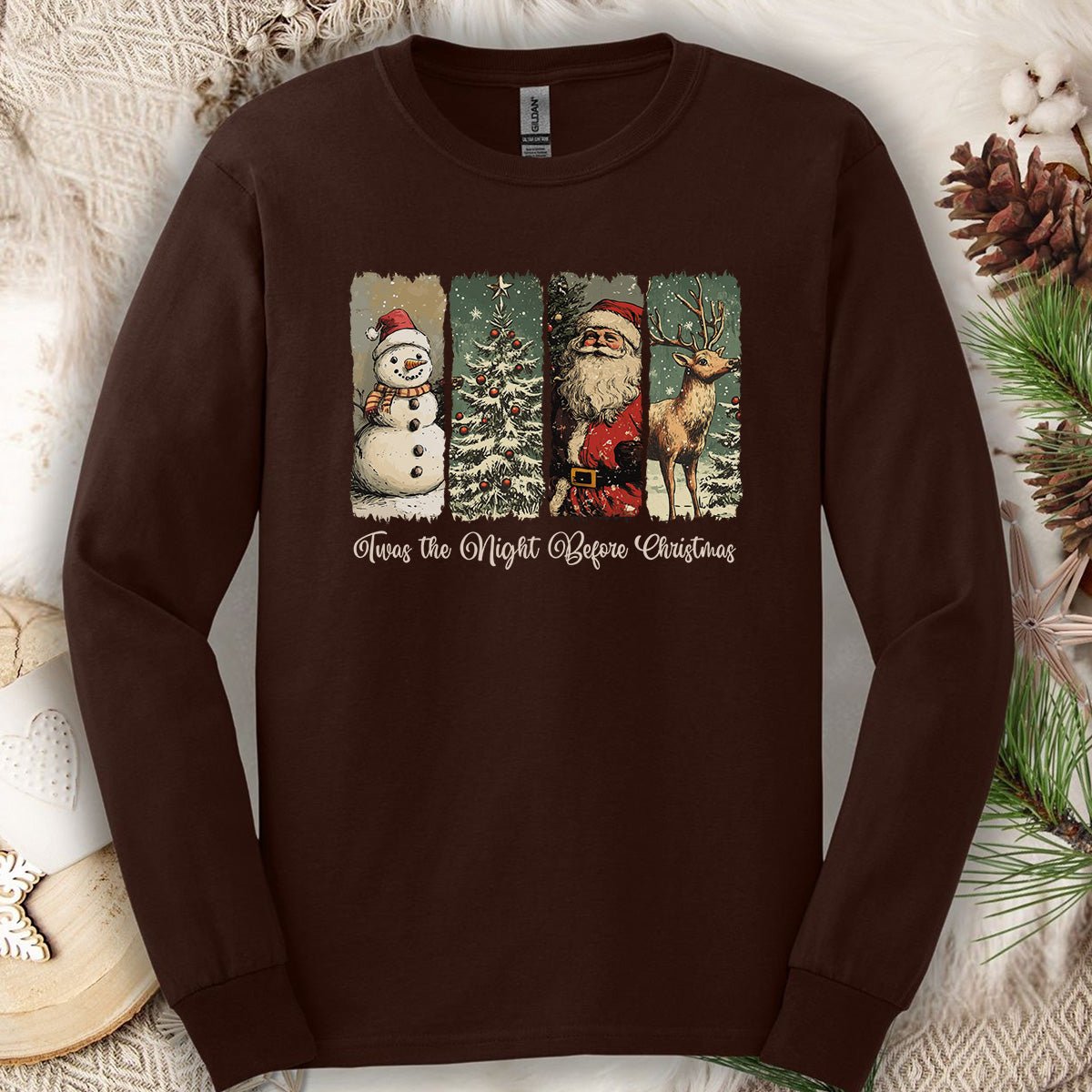 Vintage 'Twas the Night Before Christmas Long Sleeve Tee