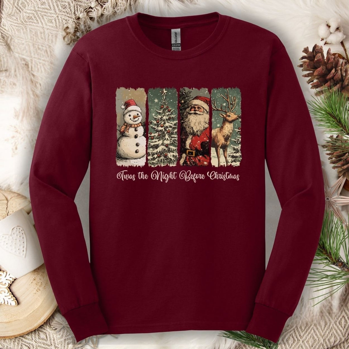 Vintage 'Twas the Night Before Christmas Long Sleeve Tee