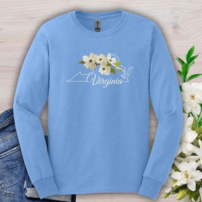 Virginia State Flower Long Sleeve Tee - Dogwood
