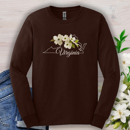 Virginia State Flower Long Sleeve Tee - Dogwood