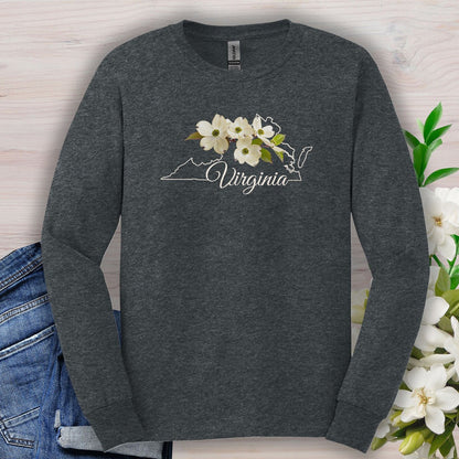 Virginia State Flower Long Sleeve Tee - Dogwood