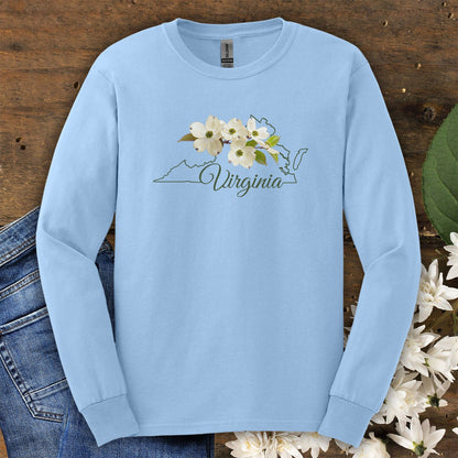 Virginia State Flower Long Sleeve Tee - Dogwood