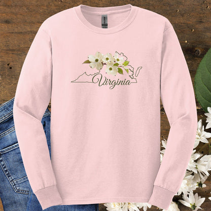 Virginia State Flower Long Sleeve Tee - Dogwood