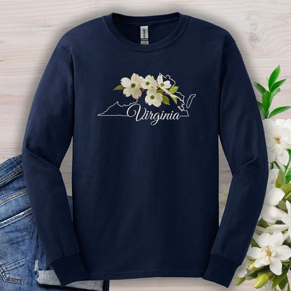 Virginia State Flower Long Sleeve Tee - Dogwood