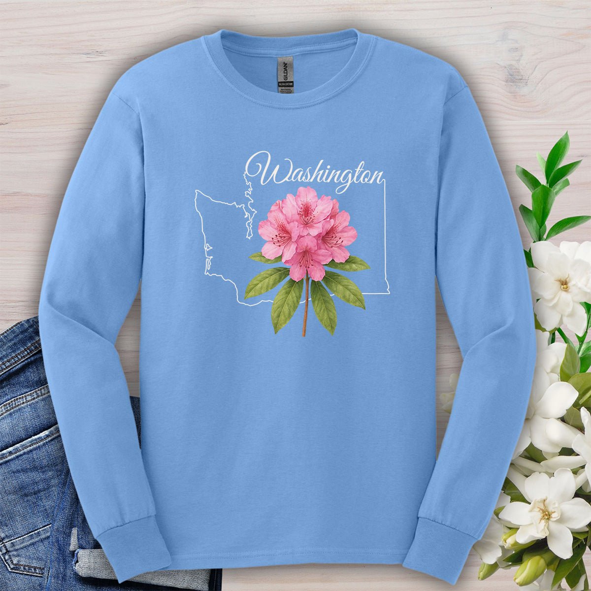 Washington State Flower Long Sleeve Tee - Rhododendron