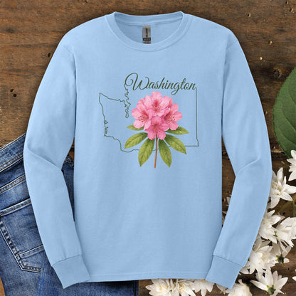 Washington State Flower Long Sleeve Tee - Rhododendron