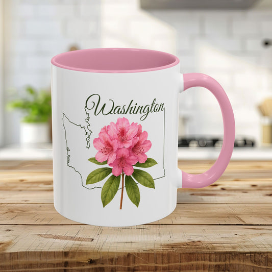 Washington State Flower Mug (11/15oz) — Rhododendron
