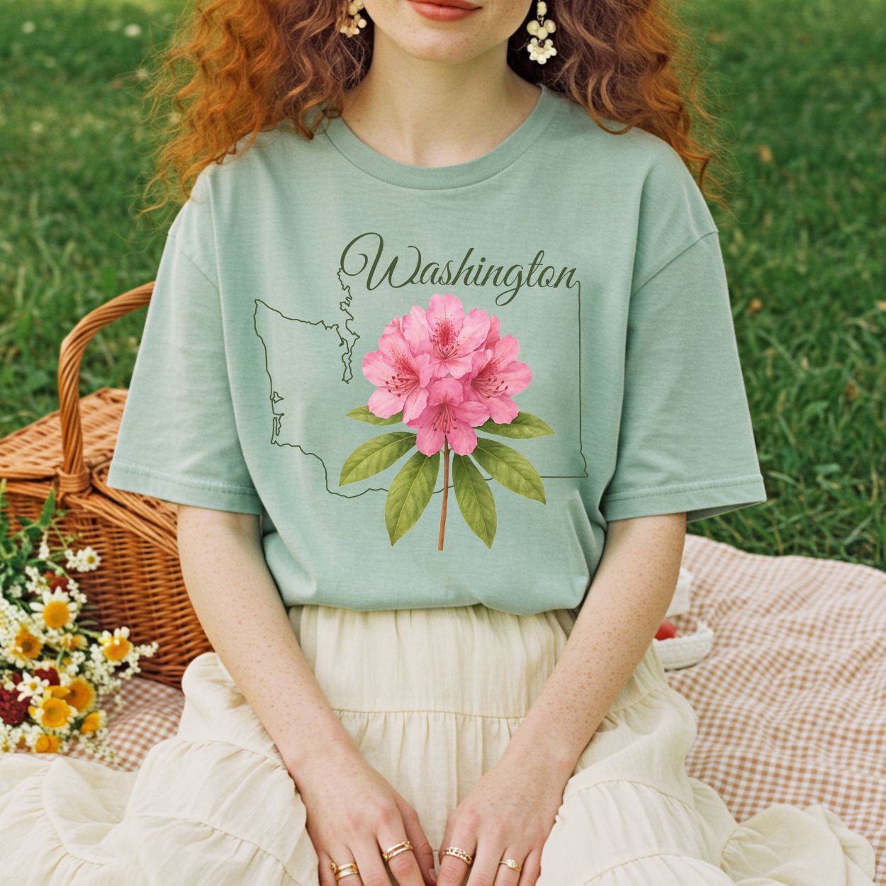 Washington State Flower T-Shirt - Rhododendron