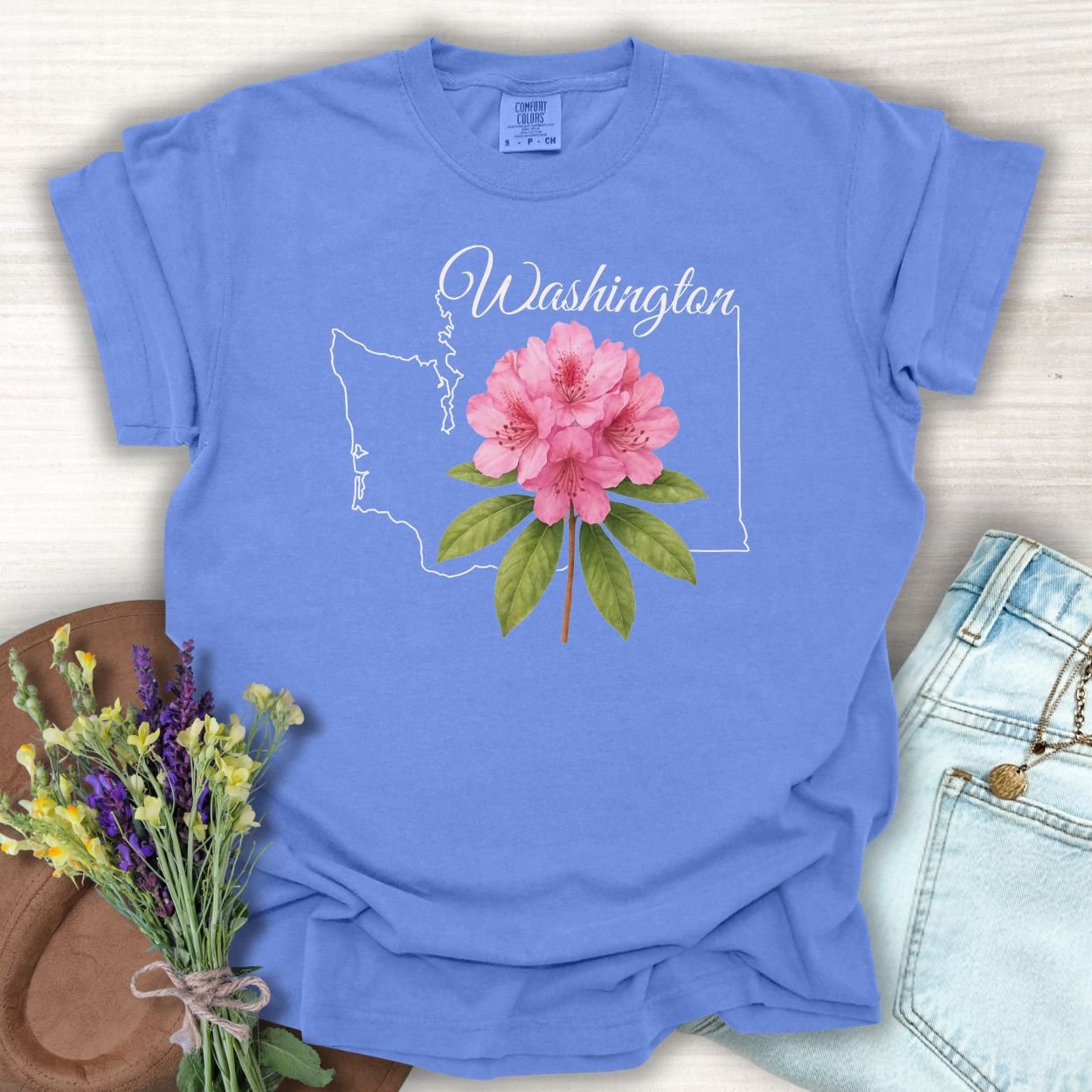 Washington State Flower T-Shirt - Rhododendron
