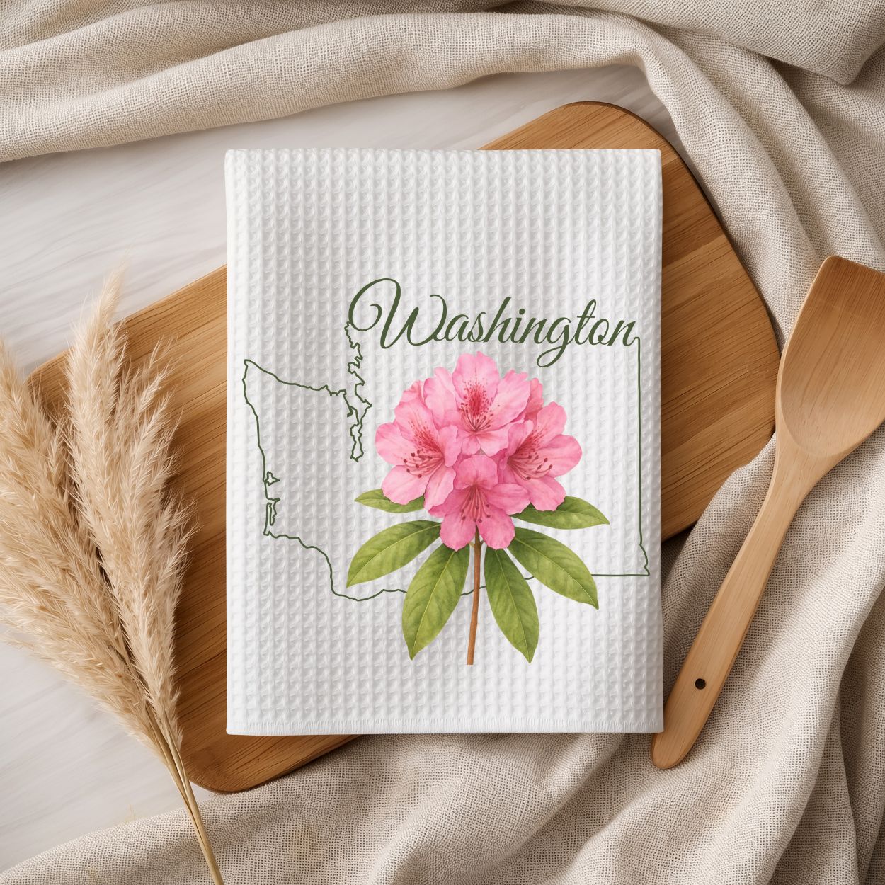 Washington State Flower Tea Towel – Rhododendron