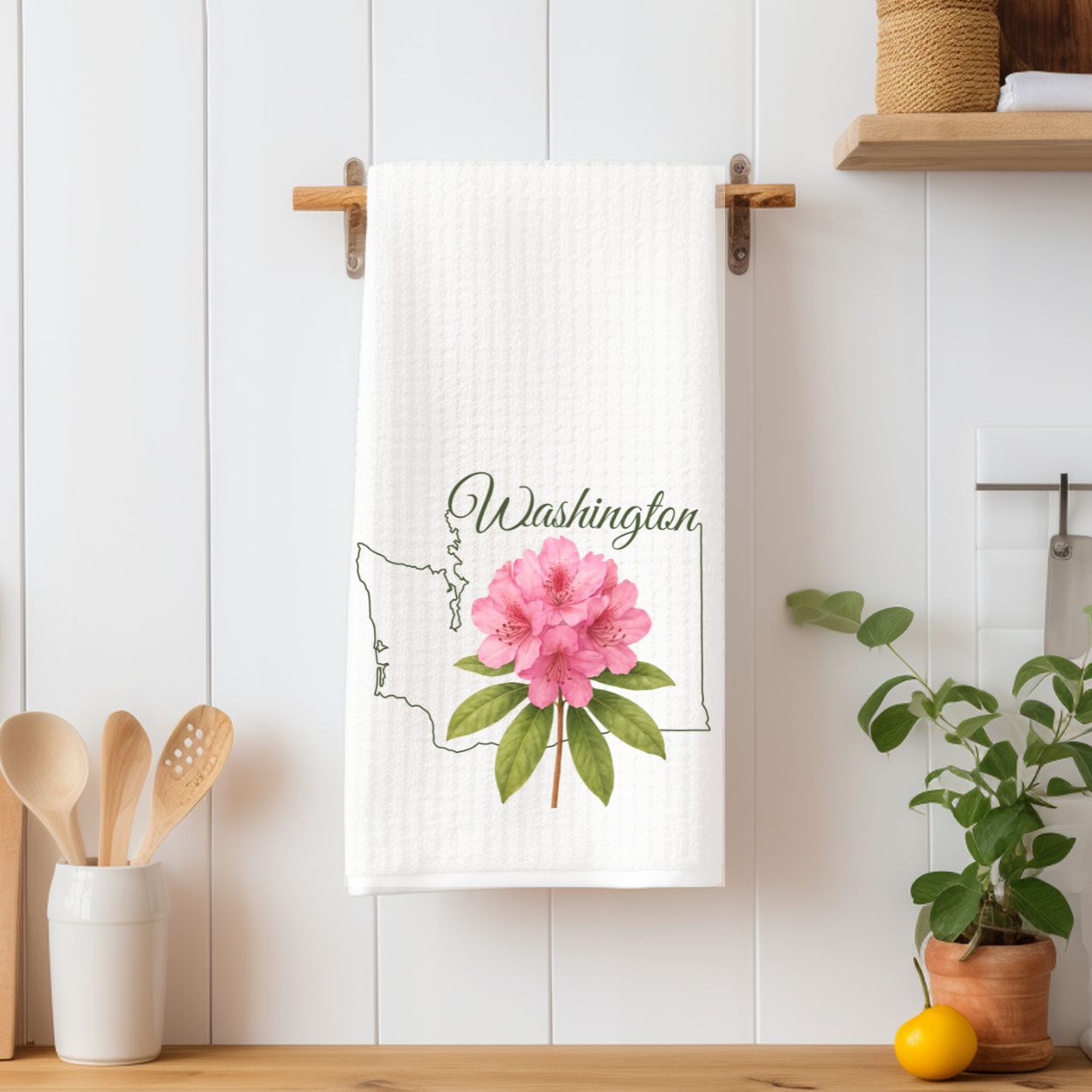 Washington State Flower Tea Towel – Rhododendron