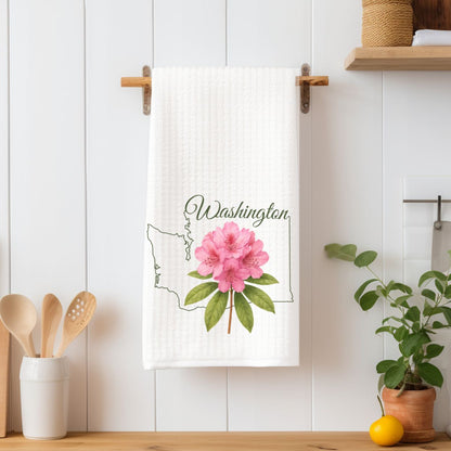 Washington State Flower Tea Towel – Rhododendron