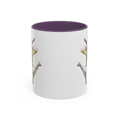 Watering Can with Purple Tulips Mug (11/15oz)