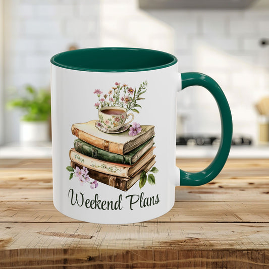 Weekend Plans Reading Books 11 & 15 oz. Mug