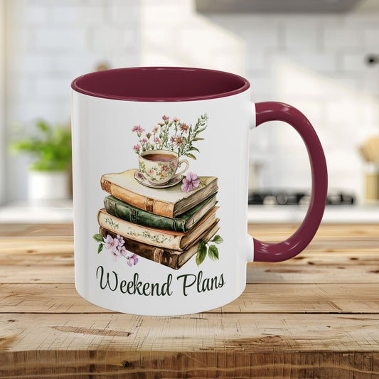 Weekend Plans Reading Books 11 & 15 oz. Mug