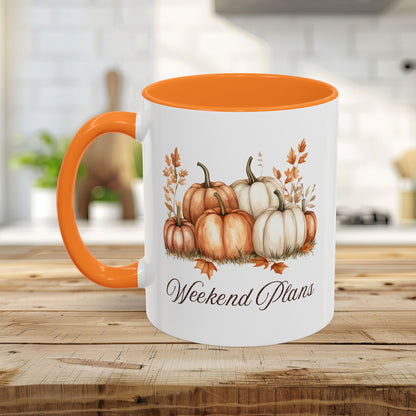 Weekend Plans Watercolor Pumpkin Mug (11/15oz)