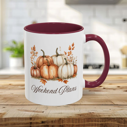 Weekend Plans Watercolor Pumpkin Mug (11/15oz)
