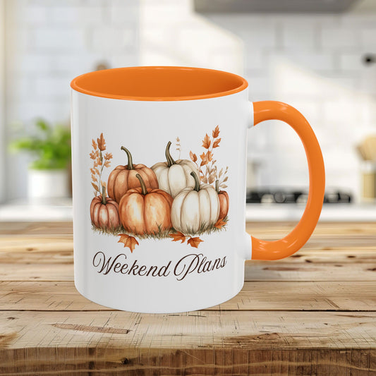 Weekend Plans Watercolor Pumpkin Mug (11/15oz)