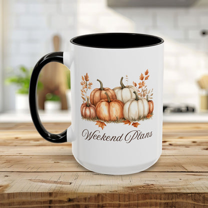 Weekend Plans Watercolor Pumpkin Mug (11/15oz)