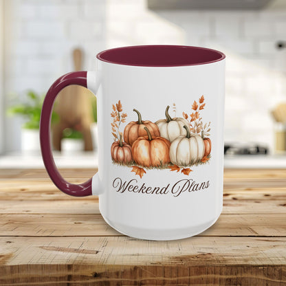 Weekend Plans Watercolor Pumpkin Mug (11/15oz)