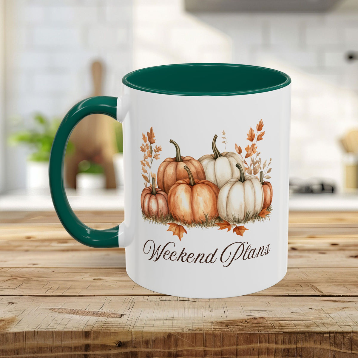 Weekend Plans Watercolor Pumpkin Mug (11/15oz)