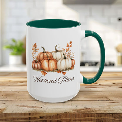 Weekend Plans Watercolor Pumpkin Mug (11/15oz)