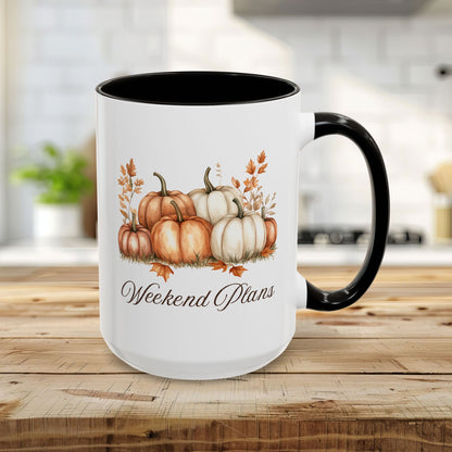 Weekend Plans Watercolor Pumpkin Mug (11/15oz)