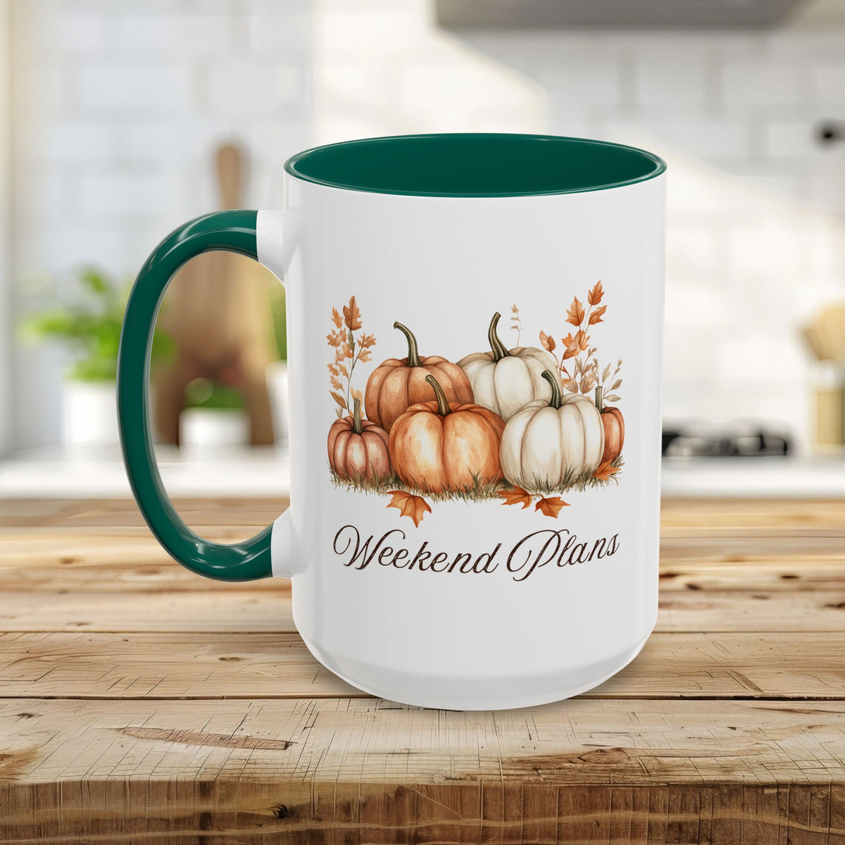 Weekend Plans Watercolor Pumpkin Mug (11/15oz)