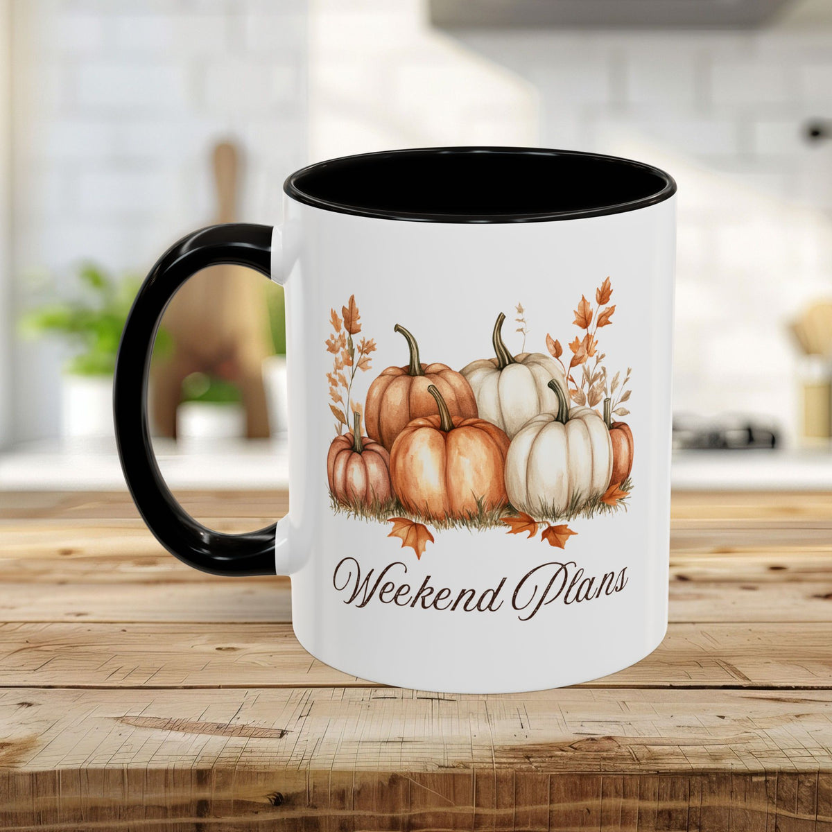 Weekend Plans Watercolor Pumpkin Mug (11/15oz)