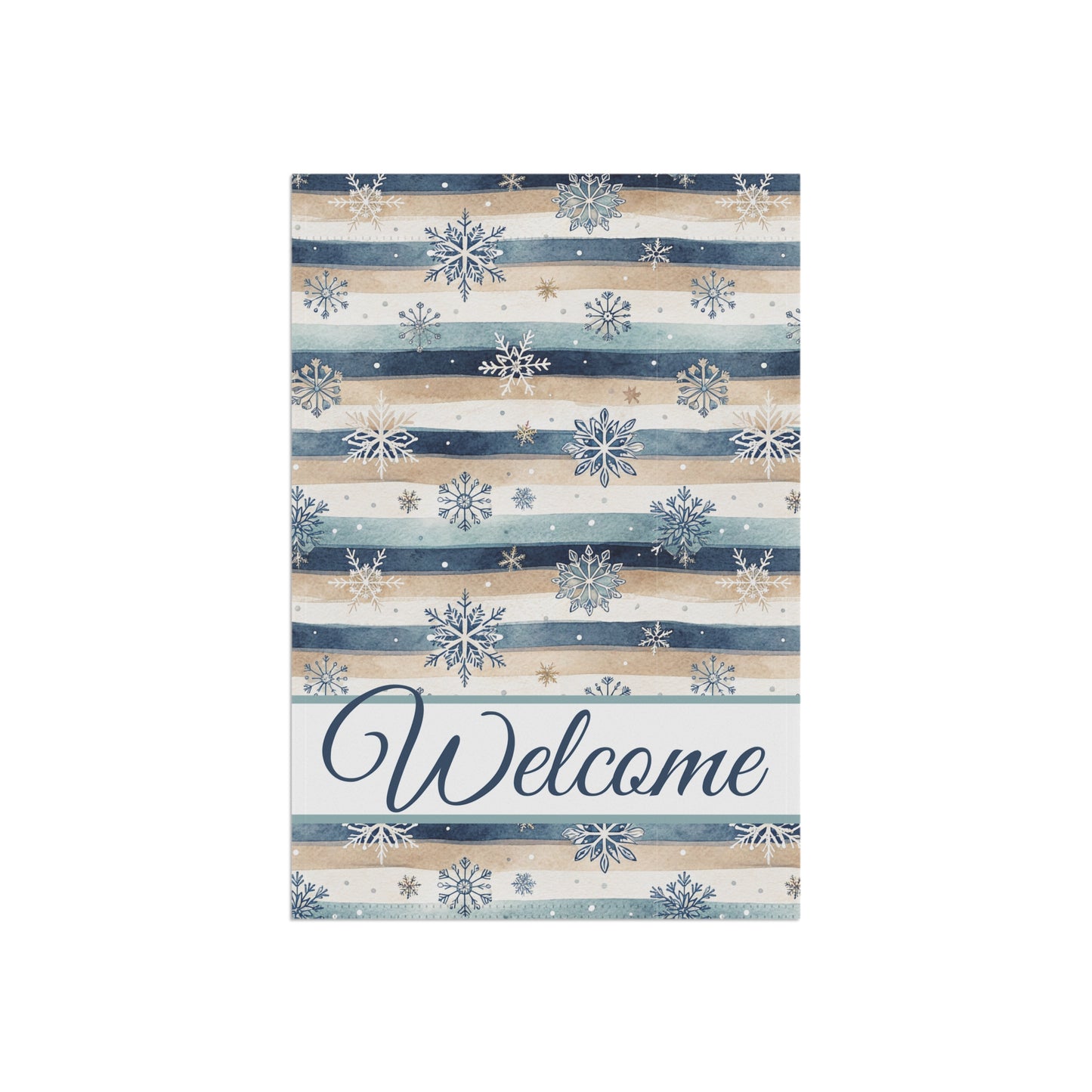 Welcome Snowflake and Boho Stripes Garden Flag