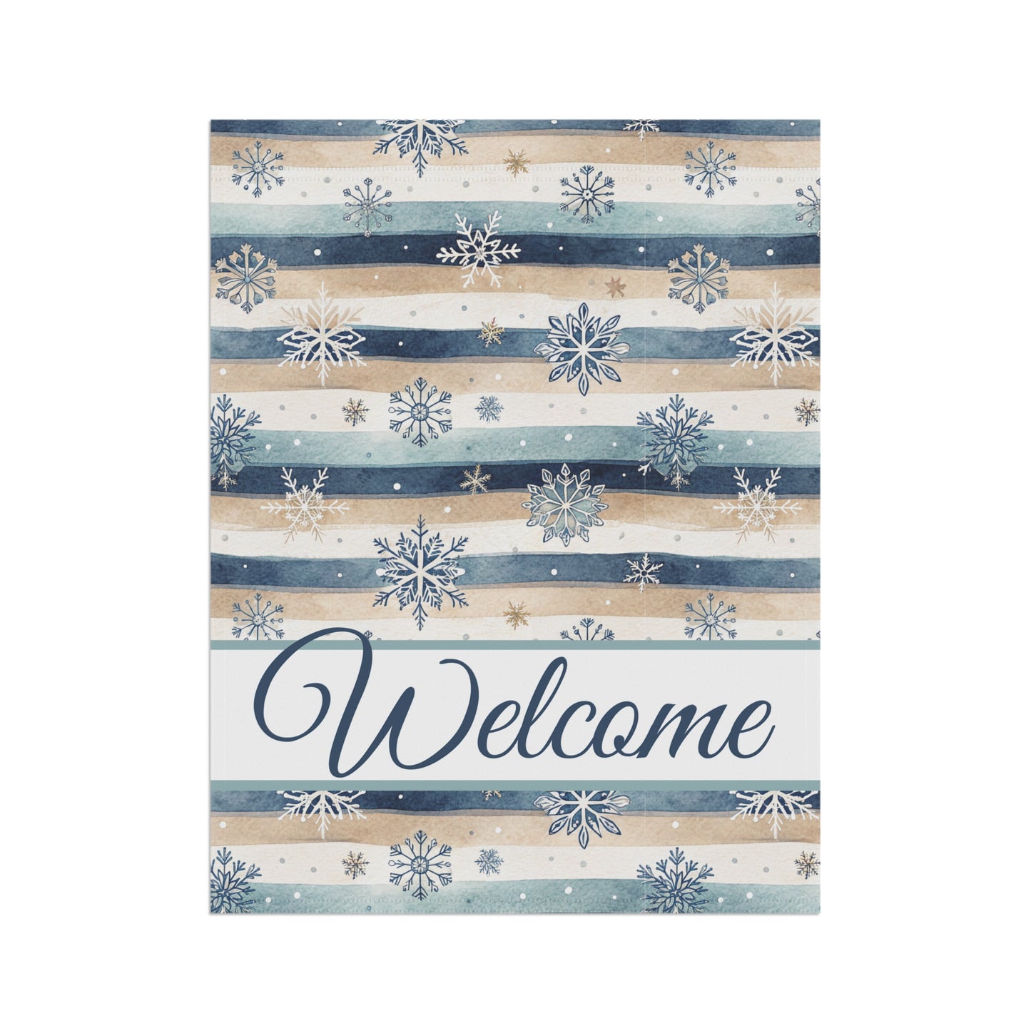 Welcome Snowflake and Boho Stripes Garden Flag