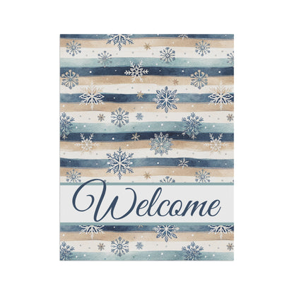 Welcome Snowflake and Boho Stripes Garden Flag