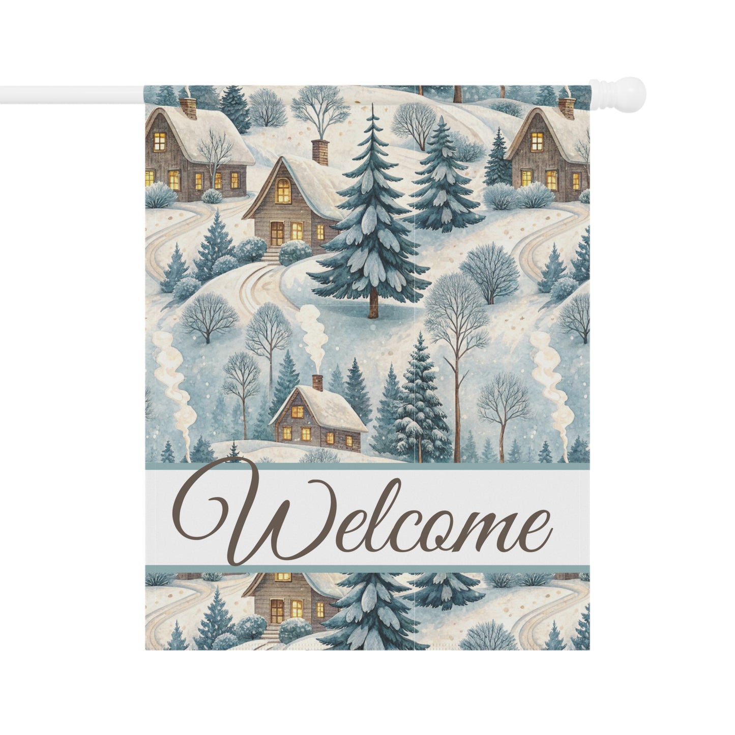 Welcome Winter Alpine Village Garden Flag