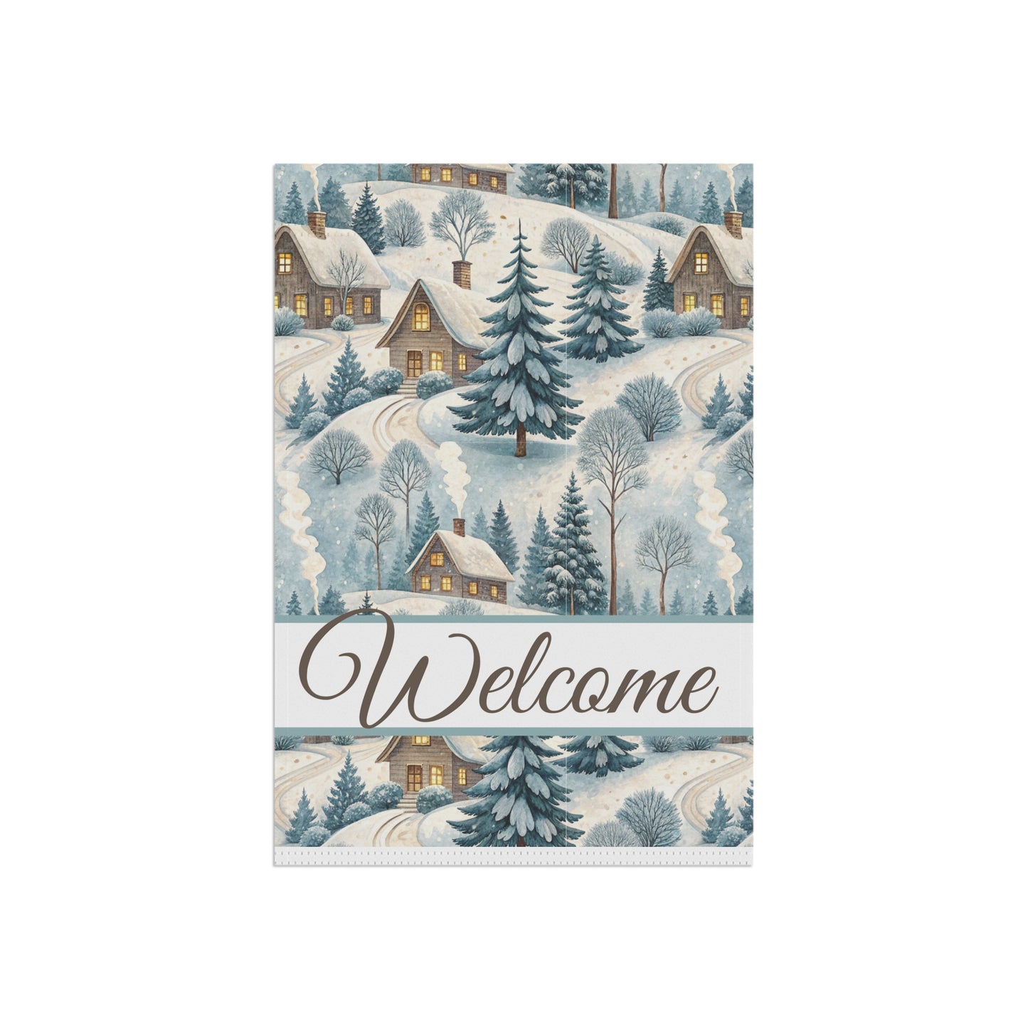 Welcome Winter Alpine Village Garden Flag