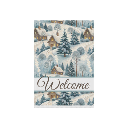 Welcome Winter Alpine Village Garden Flag