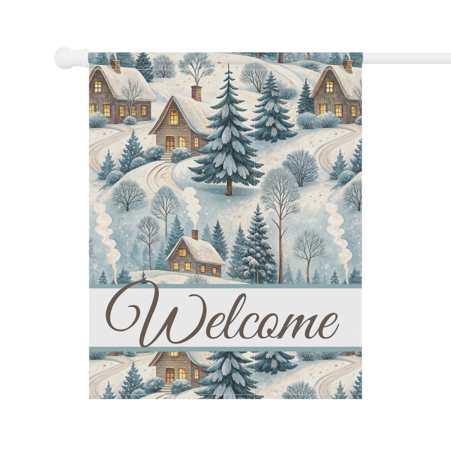 Welcome Winter Alpine Village Garden Flag