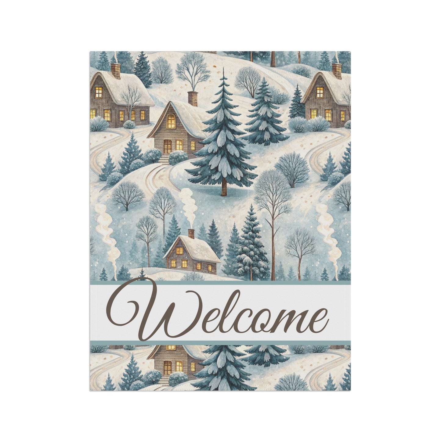 Welcome Winter Alpine Village Garden Flag