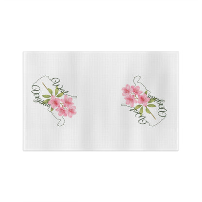 West Virginia State Flower Tea Towel — Rhododendron