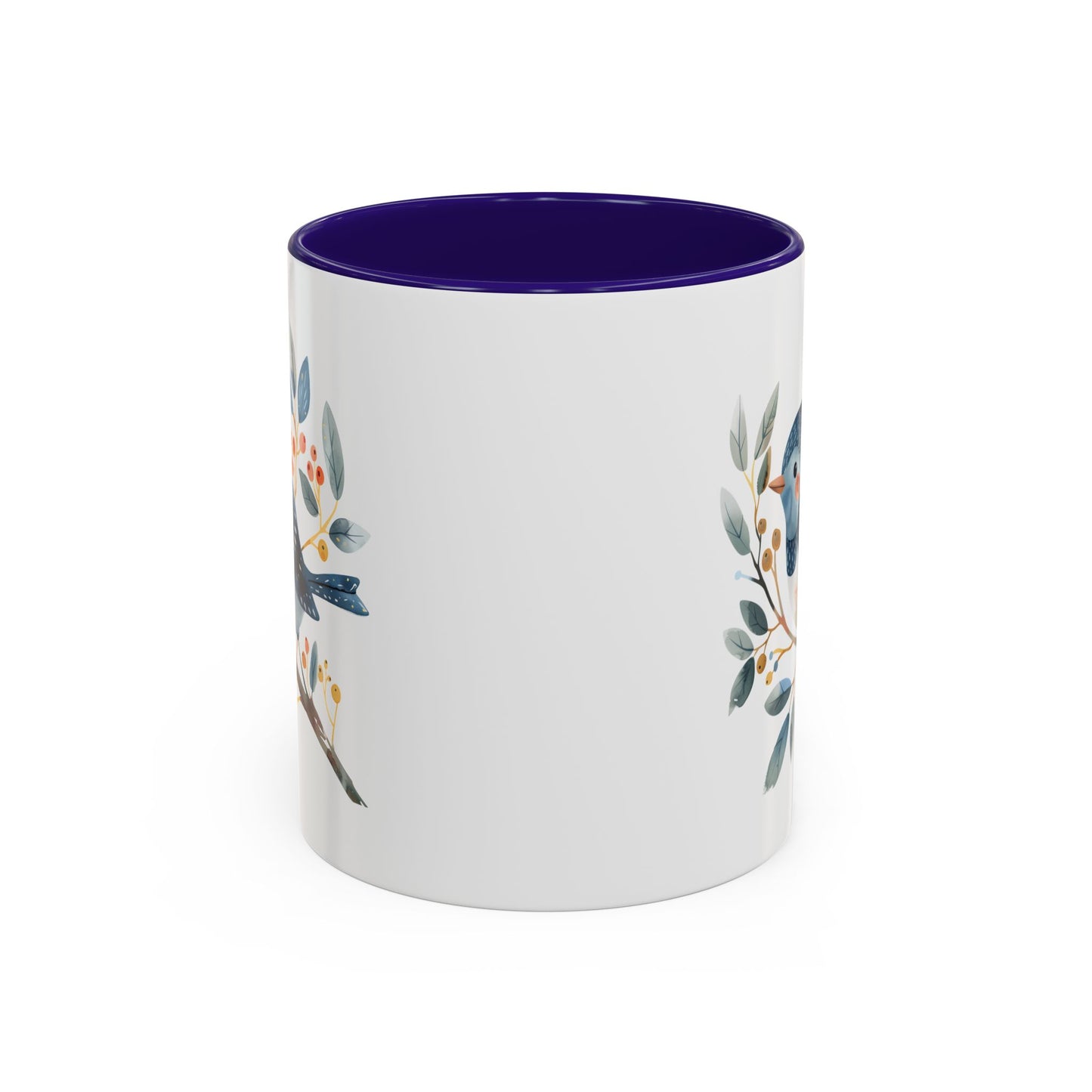 Whimsical Folkart Bluebird on Branch Mug (11/5oz)