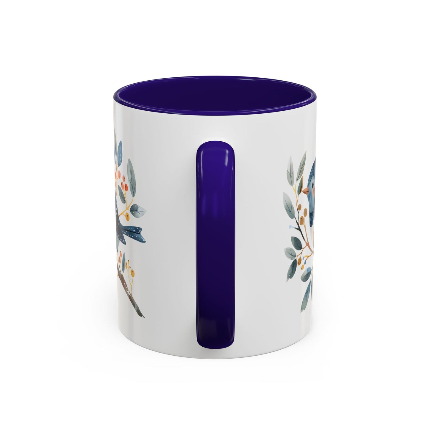 Whimsical Folkart Bluebird on Branch Mug (11/5oz)