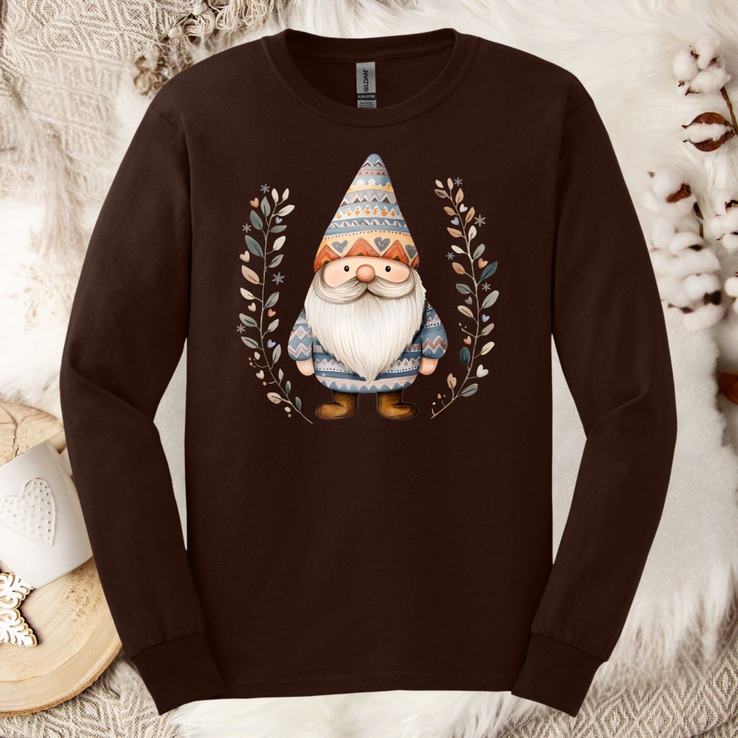 Whimsical Woodland Gnome Long Sleeve Tee