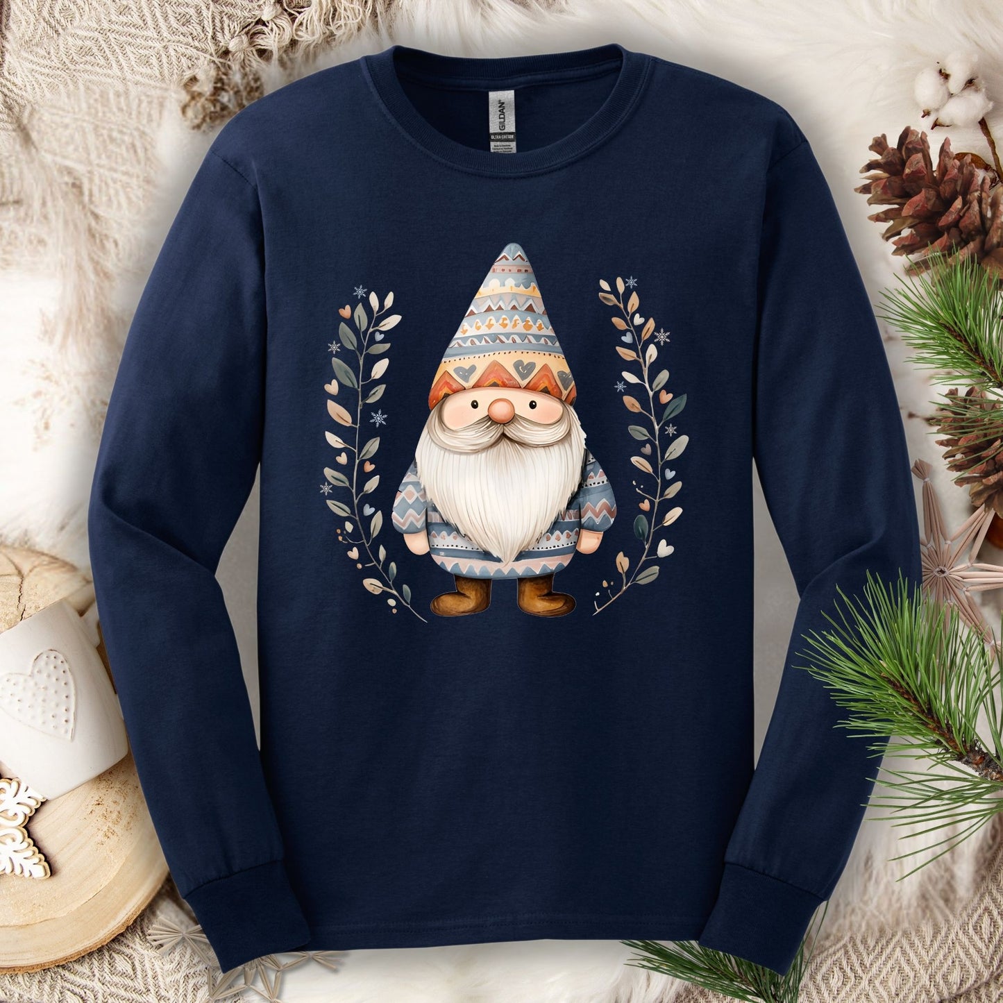 Whimsical Woodland Gnome Long Sleeve Tee
