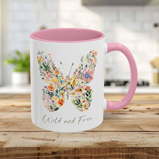 Wild and Free Floral Butterfly Mug (11/15oz)