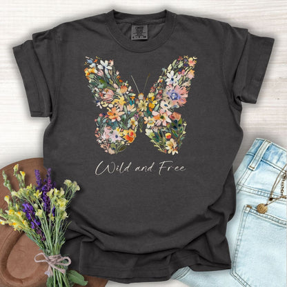 Wild and Free Floral Butterfly T-Shirt