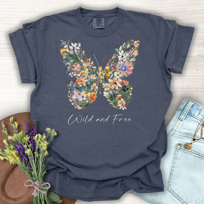 Wild and Free Floral Butterfly T-Shirt