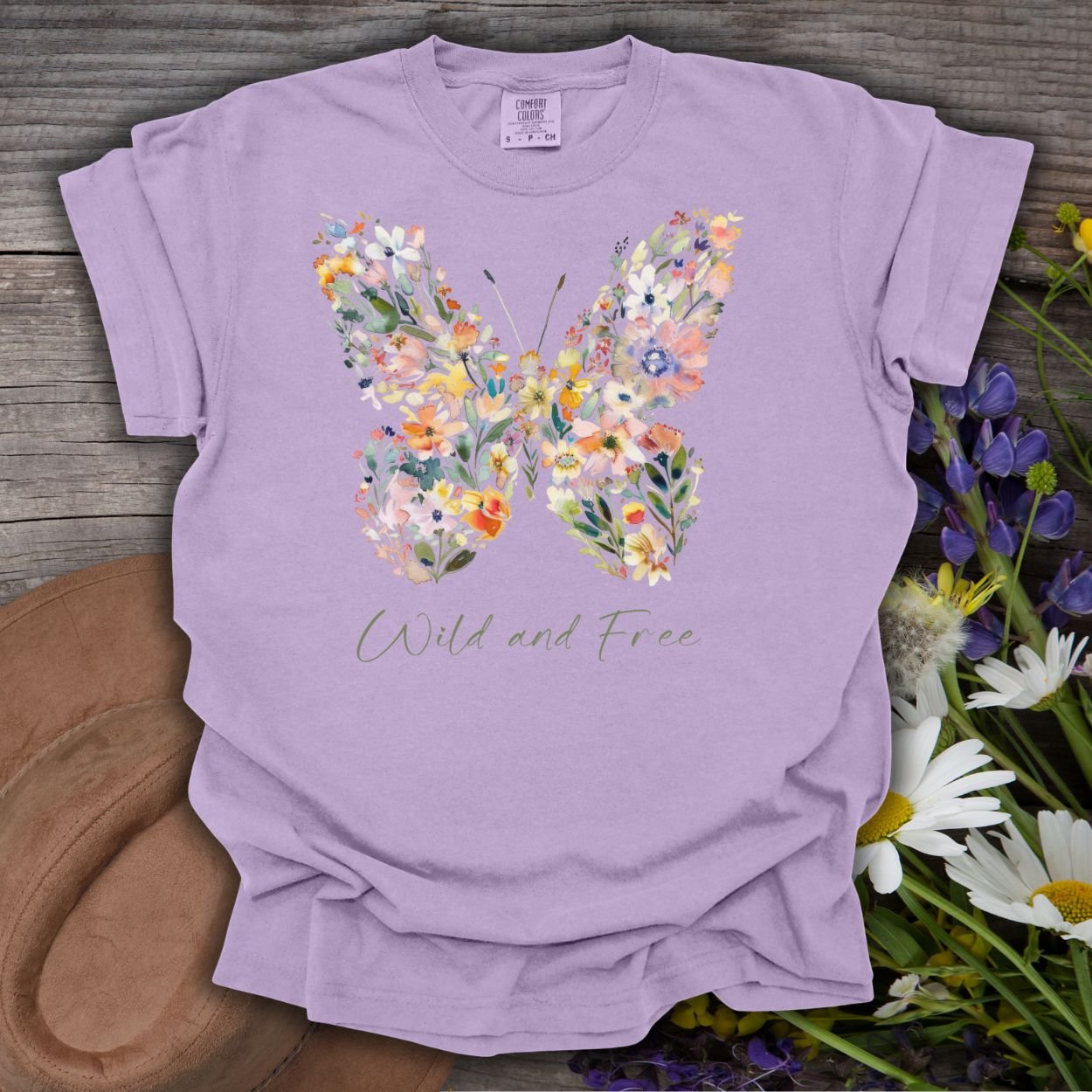 Wild and Free Floral Butterfly T-Shirt