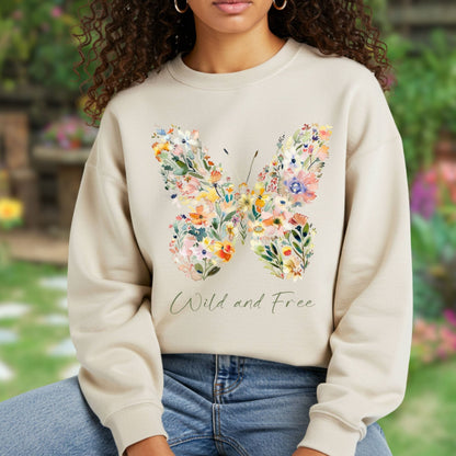 Wild and Free Wildflower Butterfly Sweatshirt
