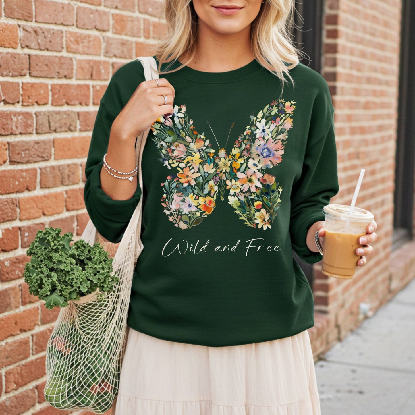 Wild and Free Wildflower Butterfly Sweatshirt