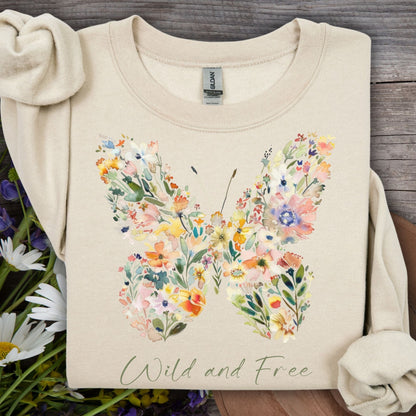Wild and Free Wildflower Butterfly Sweatshirt